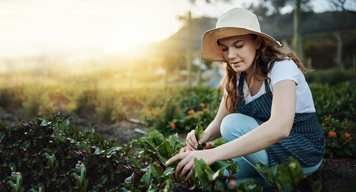 Patient enjoying life gardening.