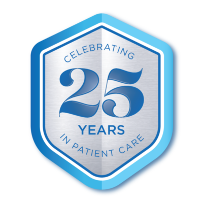 Crest with text saying