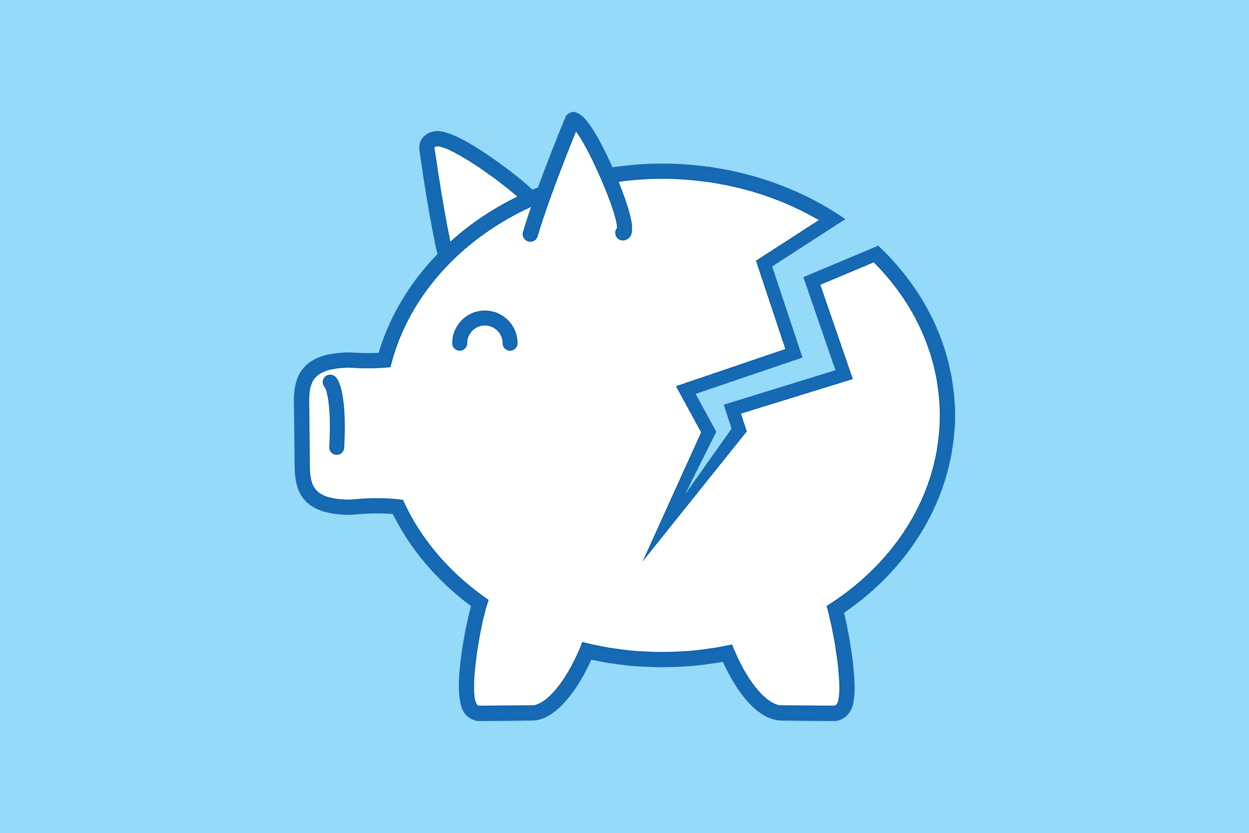 Icon of a broken piggy bank