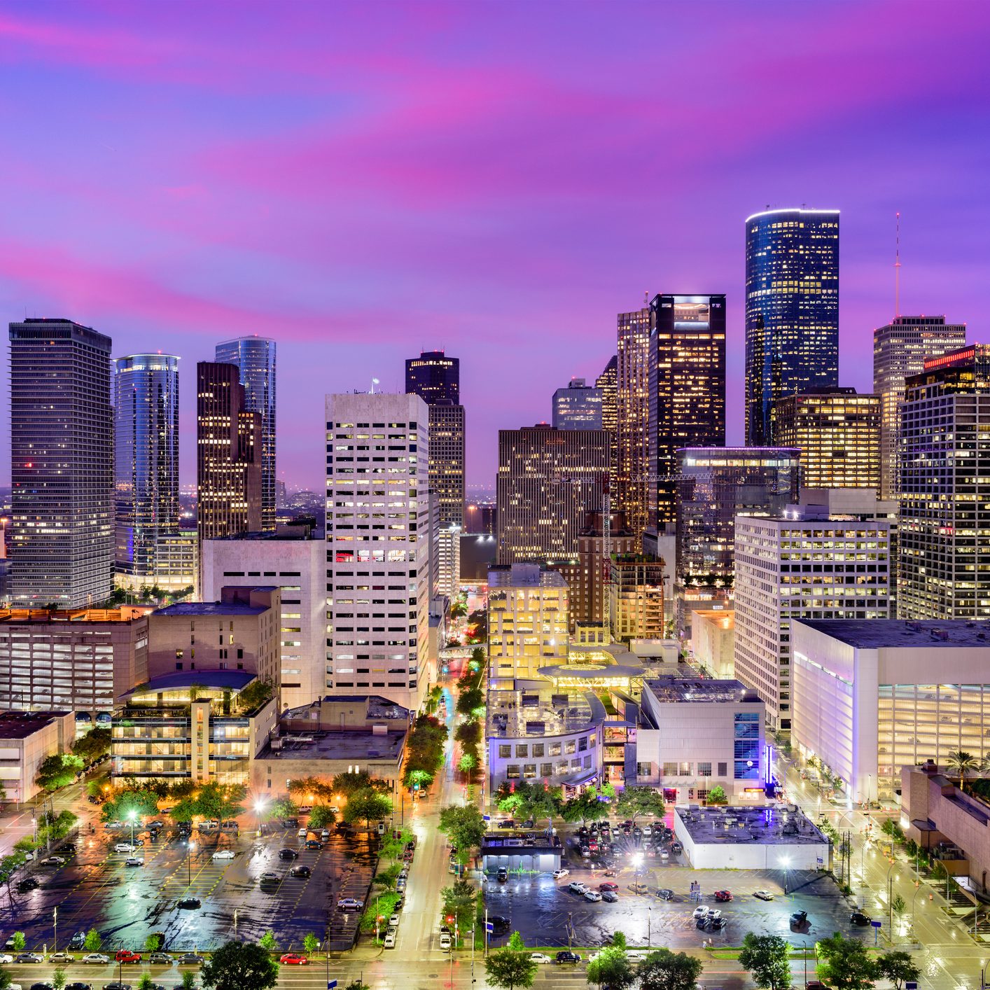 Houston, Texas, USA downtown city skyline.